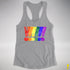 LGBTQ Pride Exclamation Points Racerback Tank - Heather Grey