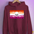 Lesbian Pride Pirate Flag Hoodie - Maroon
