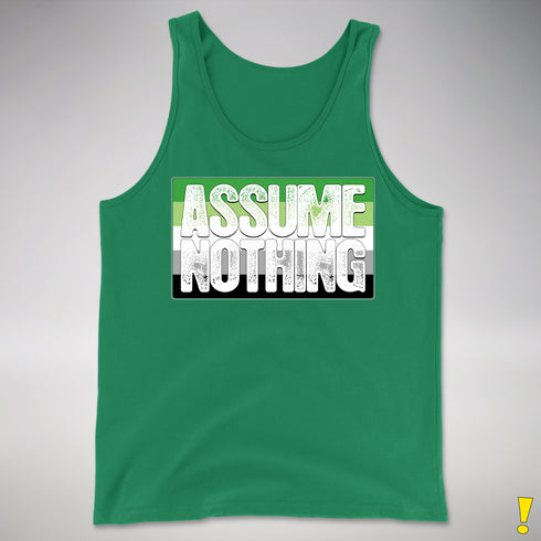 Assume Nothing Aromantic Pride Flag Premium Tank Top - Kelly Green
