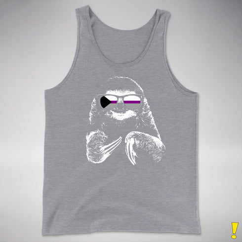 Pride Sloth Demisexual Pride Flag Sunglasses Premium Tank Top - Grey Heather