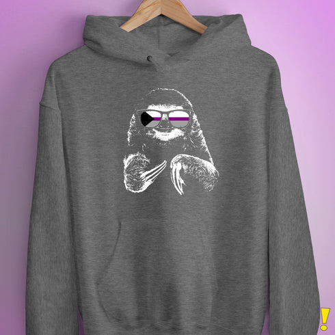 Pride Sloth Demisexual Pride Flag Sunglasses Hoodie - Grey Heather