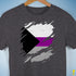 Demisexual Pride Flag Ripped Reveal Premium Unisex T-Shirt - Dark Grey Heather