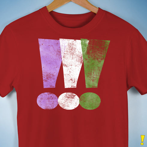 Genderqueer Pride Exclamation Points Premium Unisex T-Shirt - Red