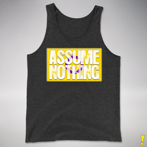 Assume Nothing Intersex Pride Flag Premium Tank Top - Charcoal Triblend