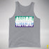 Assume Nothing Gay Male Pride Flag Premium Tank Top - Grey Heather