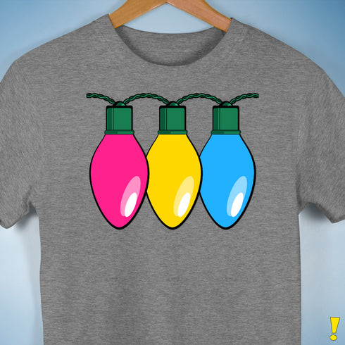 Pansexual Pride Christmas Lights Premium Unisex T-Shirt - Grey Heather