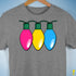 Pansexual Pride Christmas Lights Premium Unisex T-Shirt - Grey Heather