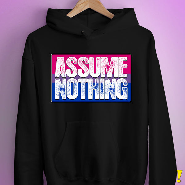 Assume Nothing Bisexual Pride Flag Hoodie - Black