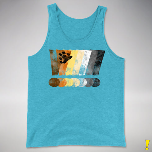 Bear Pride Grunge Exclamation Points Premium Tank Top - Aqua Triblend