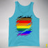 Philly LGBTQ Gay Pride Flag Ripped Reveal Premium Tank Top - Aqua Triblend