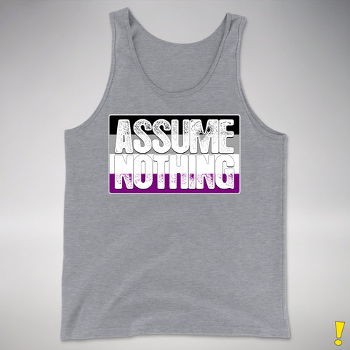 Assume Nothing Asexual Pride Flag Premium Tank Top - Grey Heather