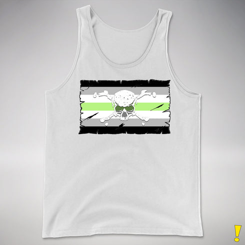 Agender Pride Pirate Flag Premium Tank Top - White