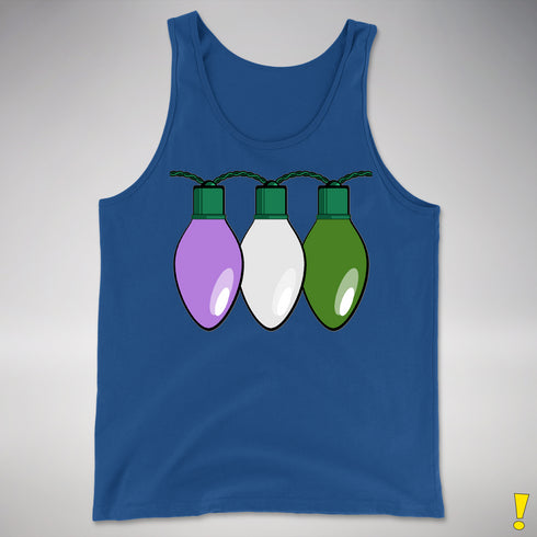 Genderqueer Pride Christmas Lights Premium Tank Top - Royal Blue
