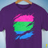 Polysexual Pride Flag Ripped Reveal Premium Unisex T-Shirt - Purple