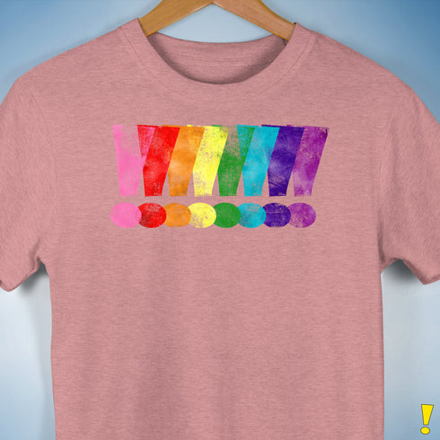 Distressed Gilbert Baker LGBTQ Pride Exclamation Points Premium - Mauve Heather