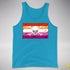 Lesbian Pride Pirate Flag Premium Tank Top - Neon Blue