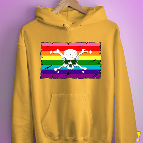 Gilbert Baker LGBTQ Pride Pirate Flag Hoodie - Mustard