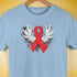 Winged Red Ribbon - World AIDS Day Premium Unisex T-Shirt - Baby Blue