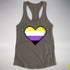 Nonbinary Pride 8-Bit Pixel Heart Racerback Tank - Dark Grey