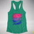 Bisexual Pride Flag Ripped Reveal Racerback Tank - Kelly Green