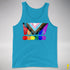 LGBTQ Progress Pride Grunge Exclamation Points Premium Tank Top - Neon Blue