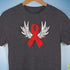 Winged Red Ribbon - World AIDS Day Premium Unisex T-Shirt - Dark Grey Heather