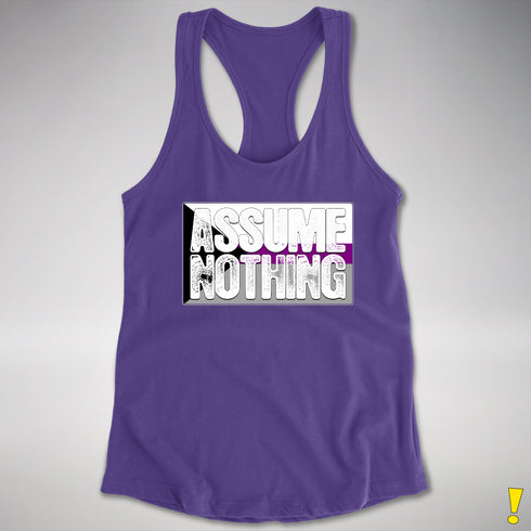 Assume Nothing Demisexual Pride Flag Racerback Tank - Purple