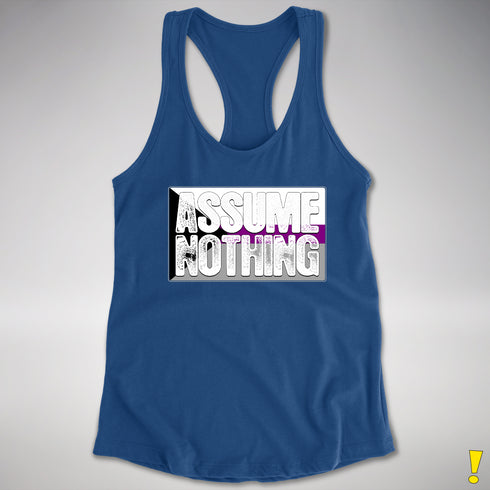 Assume Nothing Demisexual Pride Flag Racerback Tank - Royal