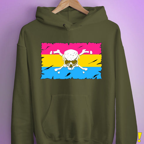 Pansexual Pride Pirate Flag Hoodie - Army