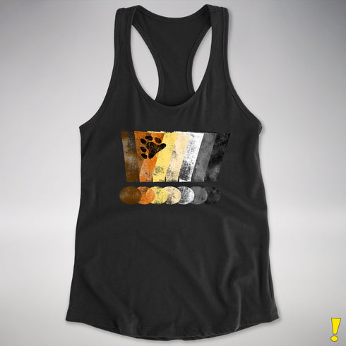 Bear Pride Grunge Exclamation Points Racerback Tank - Black