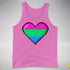 Polysexual Pride 8-Bit Pixel Heart Premium Tank Top - Neon Pink