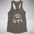 Pride Sloth Pink Lesbian Flag Sunglasses Women's Racerback Tank - Dark Grey