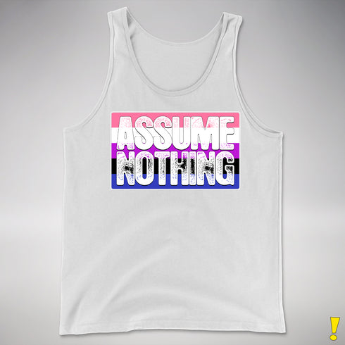 Assume Nothing Genderfluid Pride Flag Premium Tank Top - White