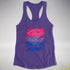 Bisexual Pride Flag Ripped Reveal Racerback Tank - Purple