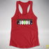 Agender Pride Christmas Lights Racerback Tank - Red