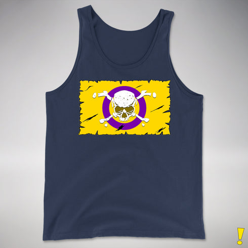 Intersex Pride Pirate Flag Premium Tank Top - Navy