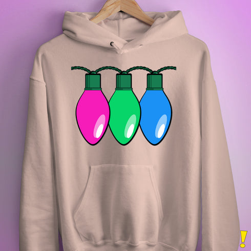 Polysexual Pride Christmas Lights Hoodie - Light Pink