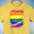 LGBTQ Pride Flag Ripped Reveal Premium Unisex T-Shirt - Yellow