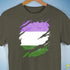 Genderqueer Pride Flag Ripped Reveal Premium Unisex T-Shirt - Army