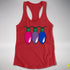 Bisexual Pride Christmas Lights Racerback Tank - Red