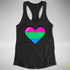 Polysexual Pride 8-Bit Pixel Heart Racerback Tank - Black