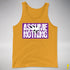 Assume Nothing Lesbian Labrys Pride Flag Premium Tank Top - Gold
