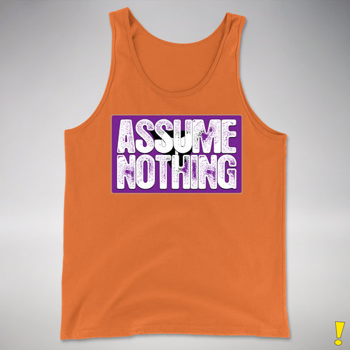 Assume Nothing Lesbian Labrys Pride Flag Premium Tank Top - Orange