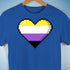 Nonbinary Pride 8-Bit Pixel Heart Premium Unisex T-Shirt - Royal Blue