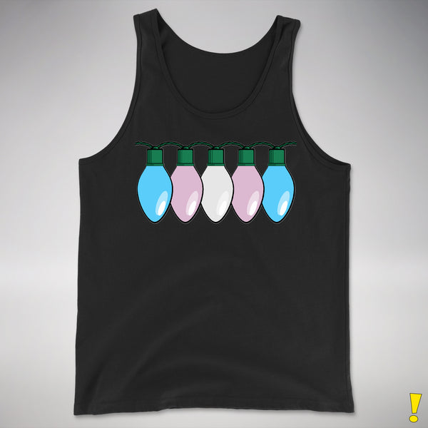Transgender Pride Flag Christmas Lights Premium Tank Top - Black