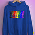 Distressed Philly LGBTQ Pride Whee! Exclamation Points Hoodie - Royal Blue