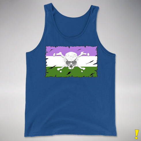 Genderqueer Pride Pirate Flag Premium Tank Top - Royal Blue