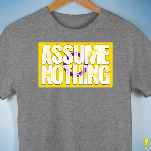Assume Nothing Intersex Pride Flag Premium Unisex T-Shirt - Grey Heather