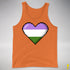 Genderqueer Pride 8-Bit Pixel Heart Premium Tank Top - Orange