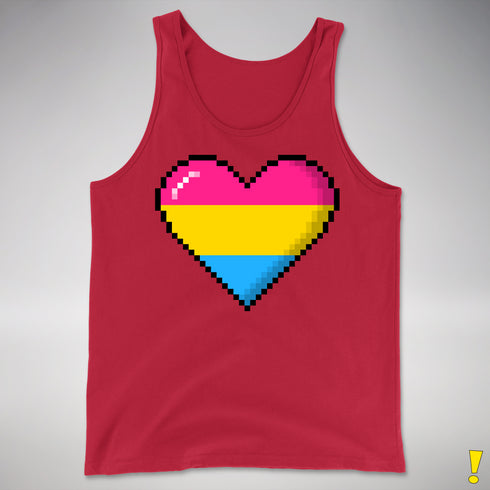 Pansexual Pride Pixel Heart Premium Tank Top - Red